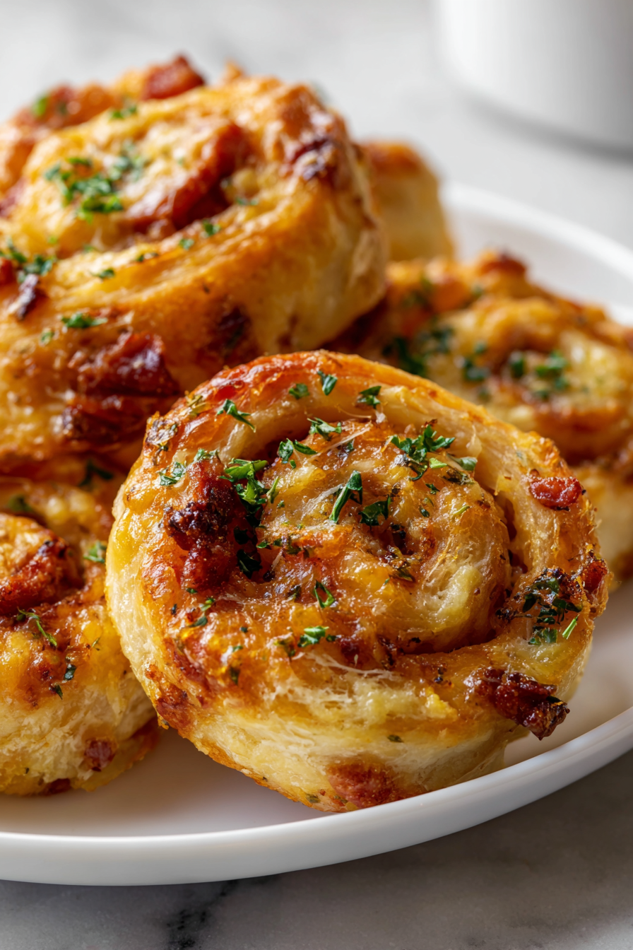 Bacon & Cheese Rolls with Garlic Butter