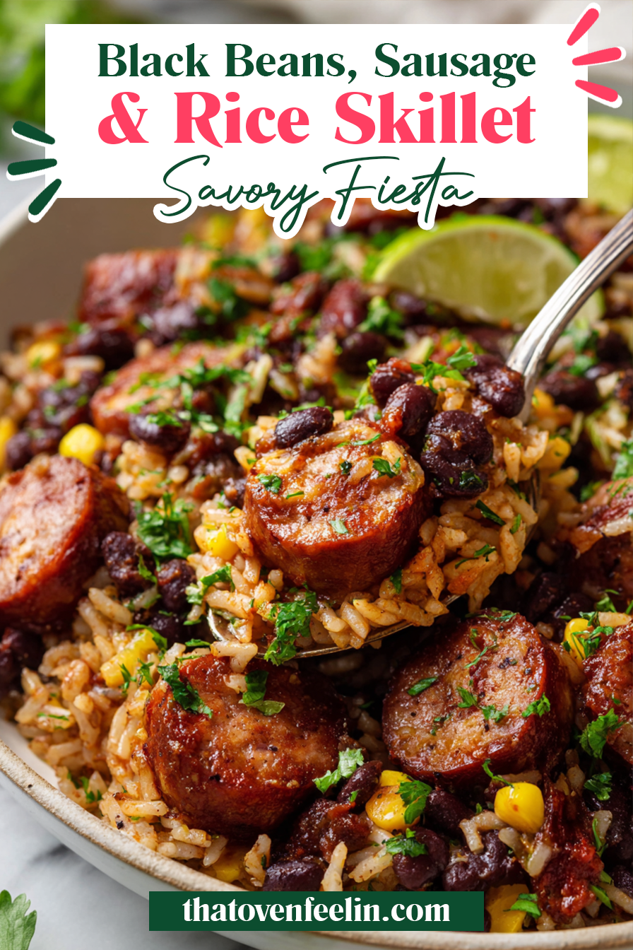 Black Beans, Sausage and Rice Skillet