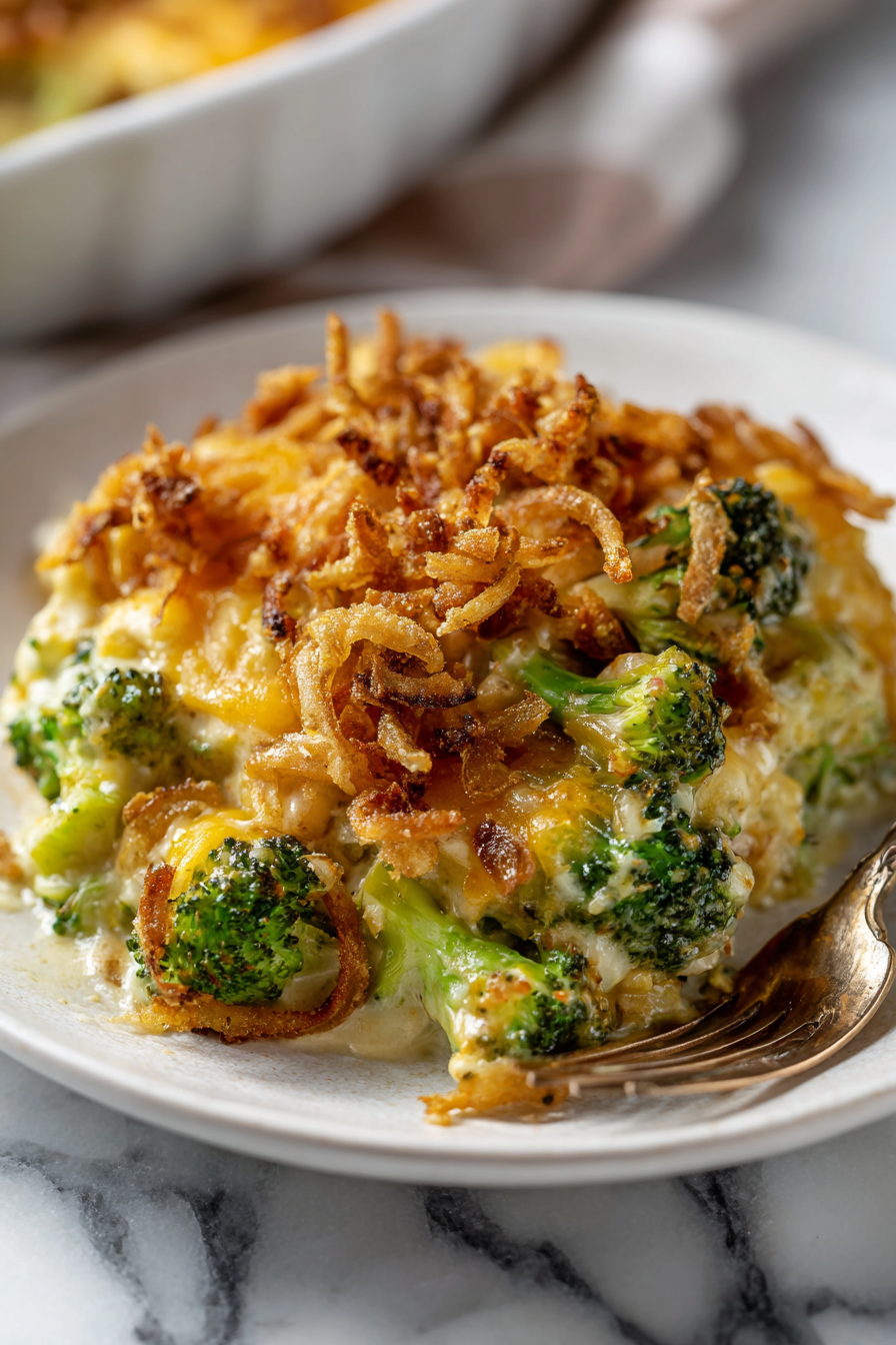 French Onion Broccoli Cheese Casserole