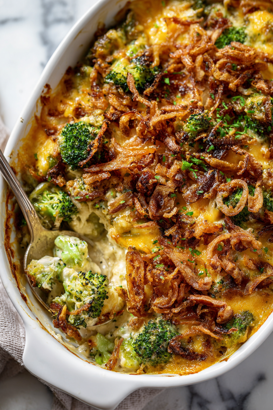 French Onion Broccoli Cheese Casserole