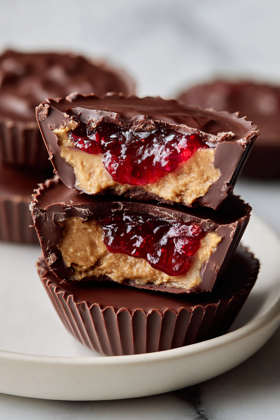 Peanut Butter and Jelly Chocolate Cups