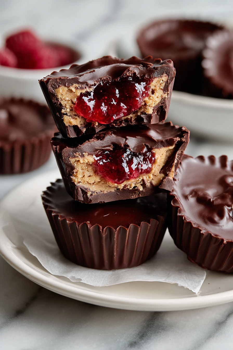 Peanut Butter and Jelly Chocolate Cups