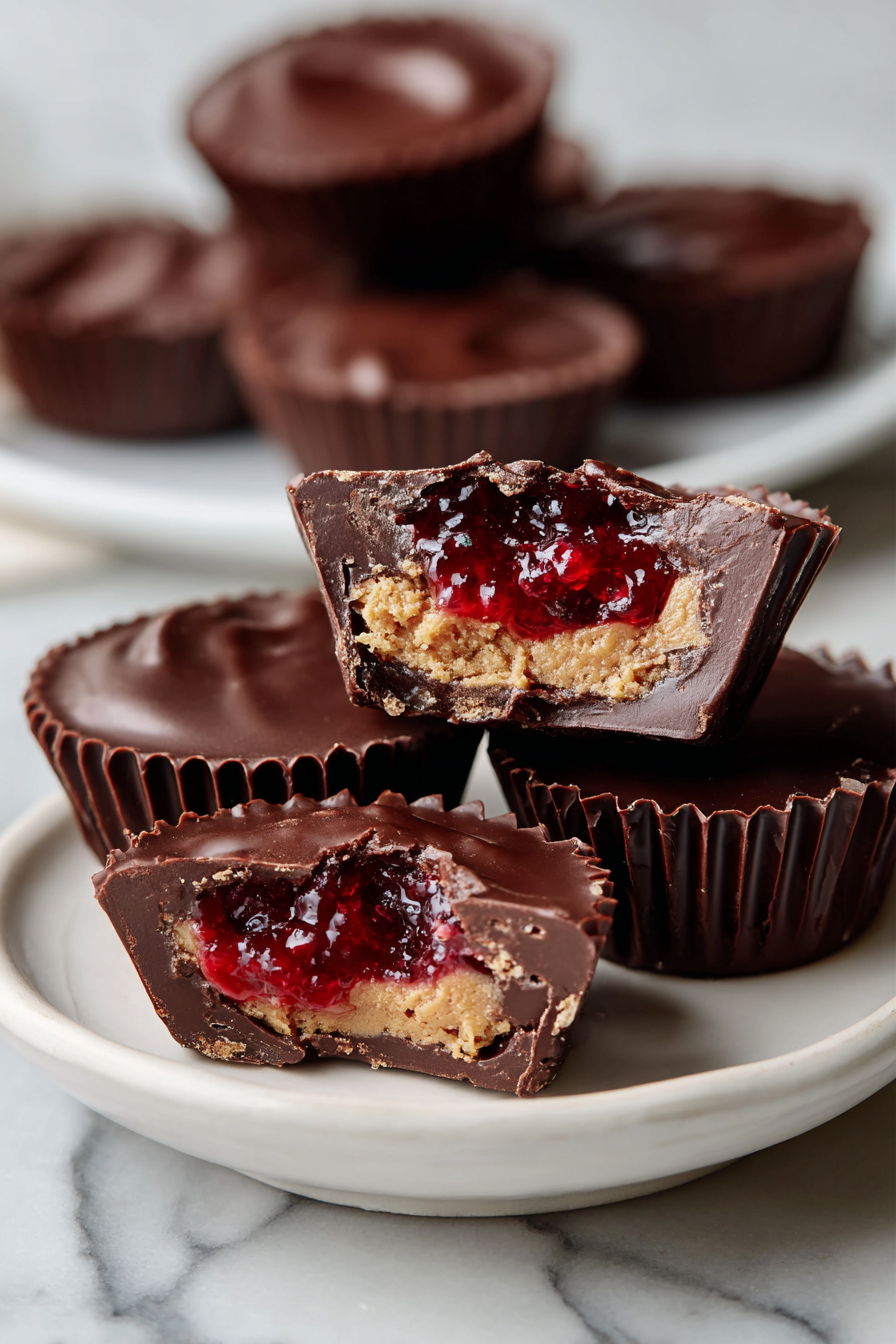Peanut Butter and Jelly Chocolate Cups