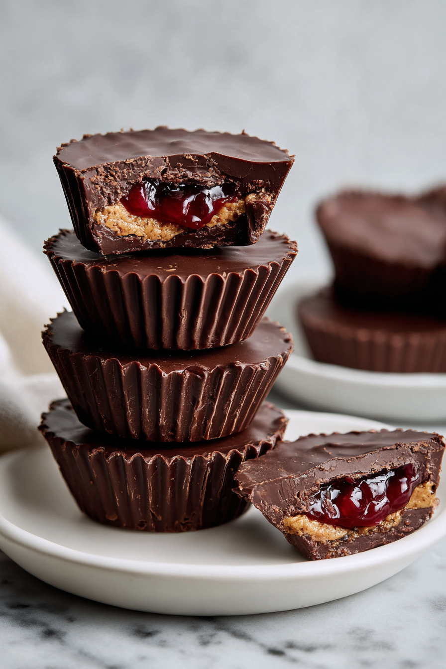 Peanut Butter and Jelly Chocolate Cups