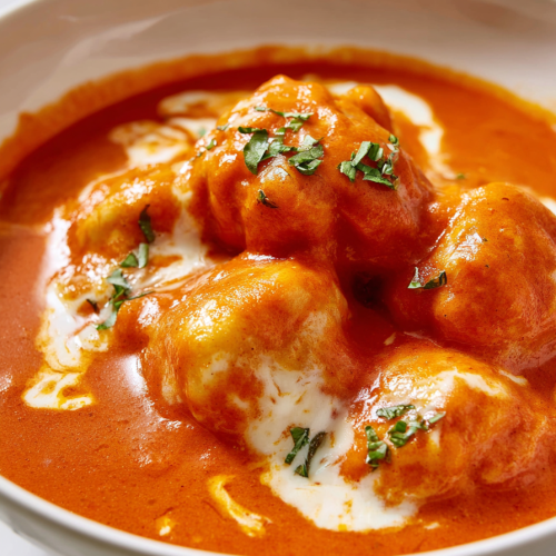 Cheese Dumpling Tomato Soup