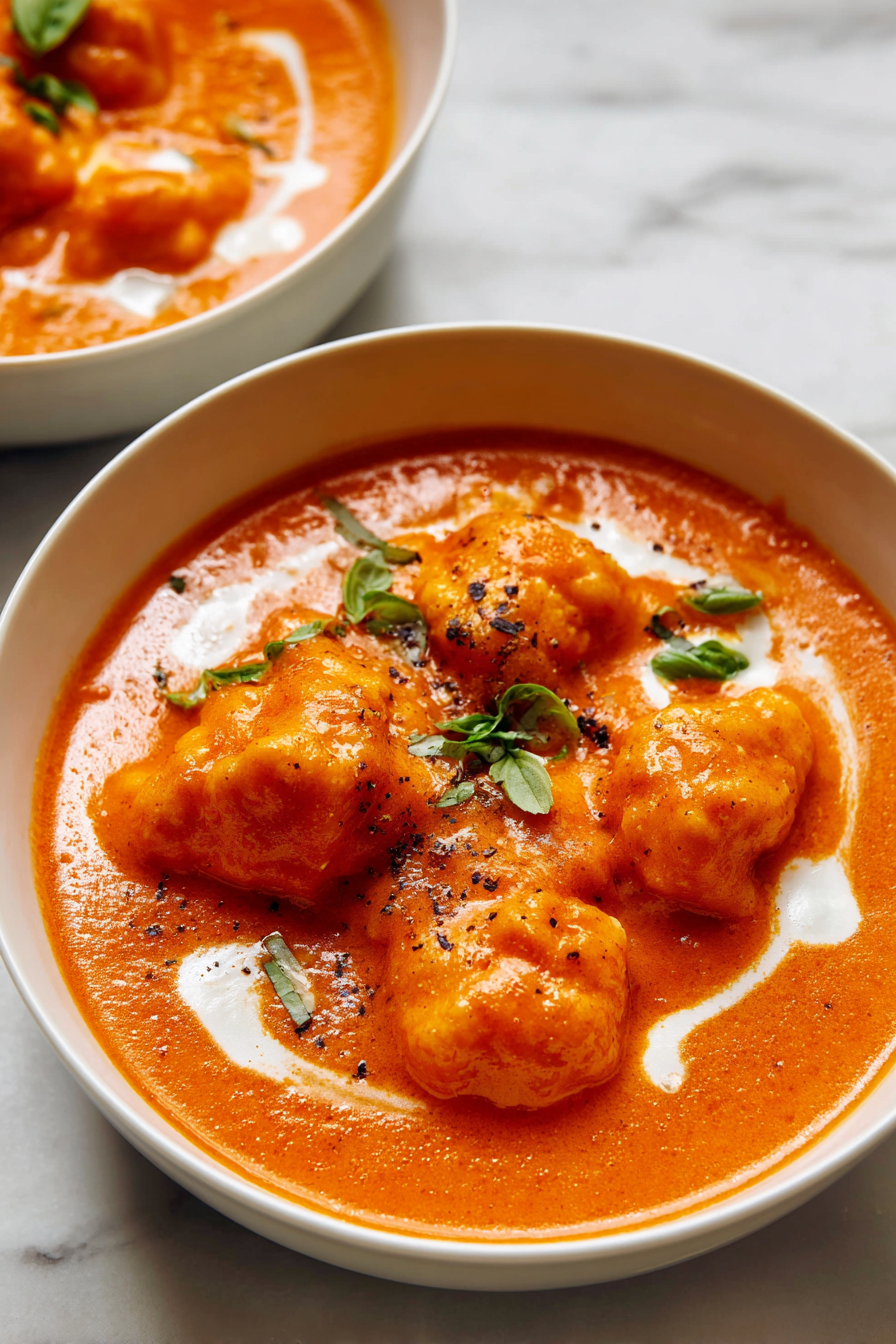 Cheese Dumpling Tomato Soup