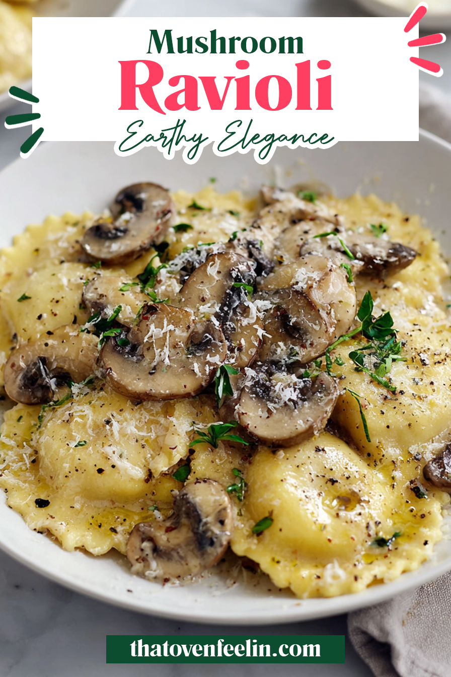 Mushroom Ravioli with Mushroom Cream Sauce