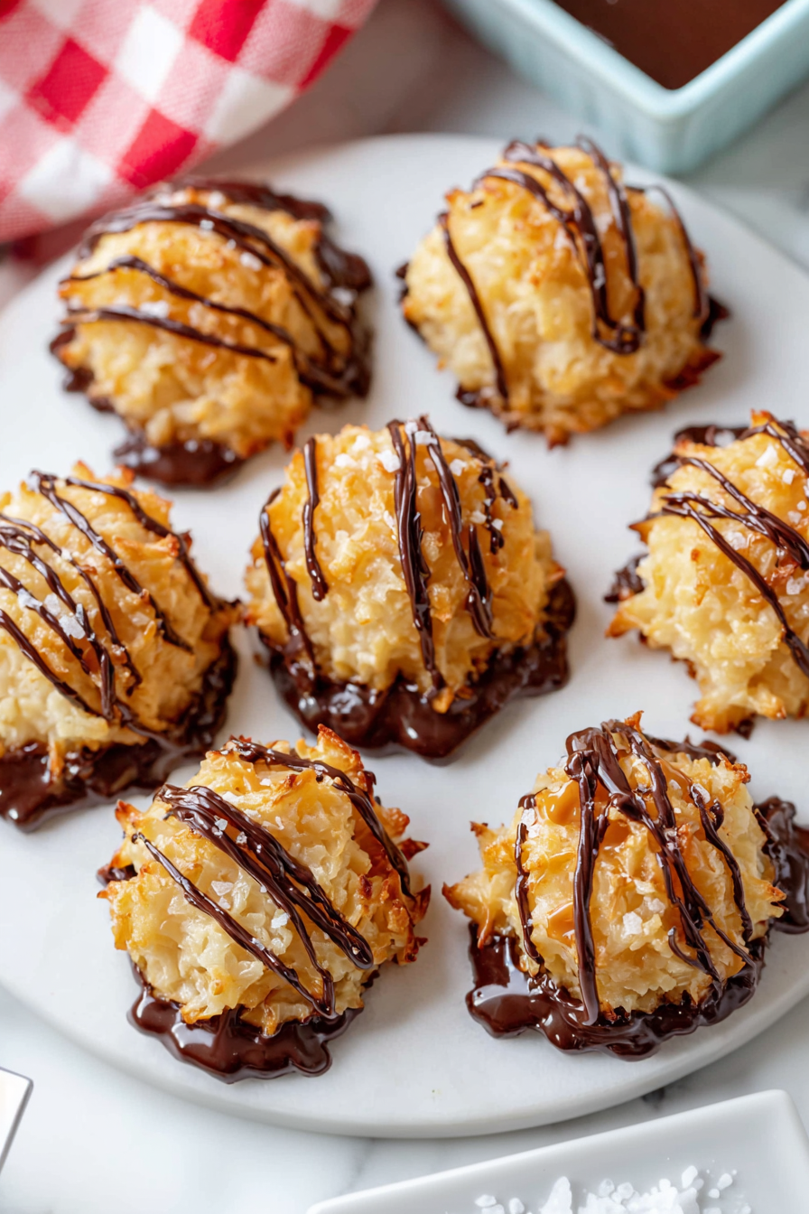 No Bake Salted Caramel Coconut Macaroons