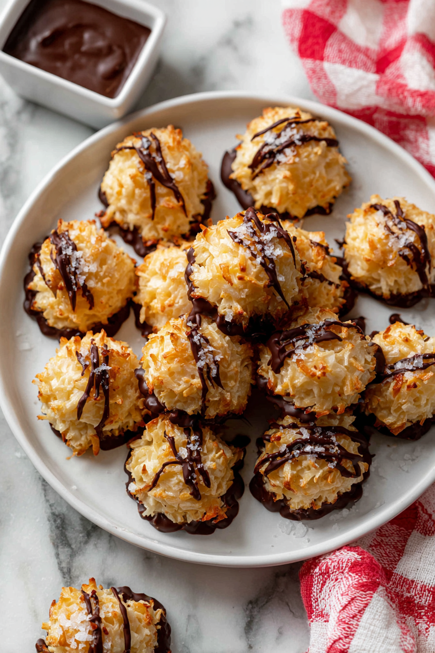 No Bake Salted Caramel Coconut Macaroons