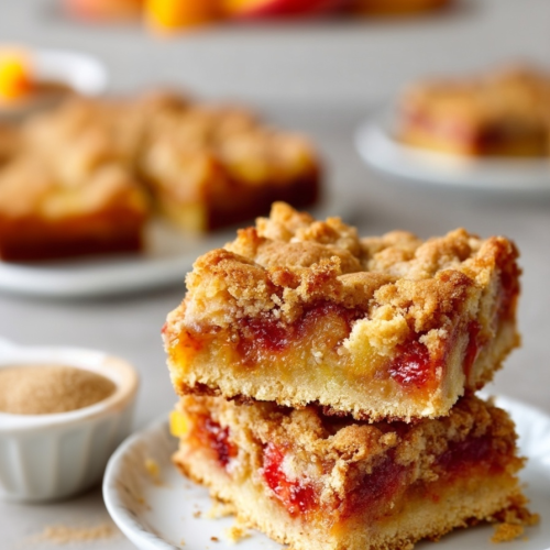 Peaches and Cream Crumble Bars