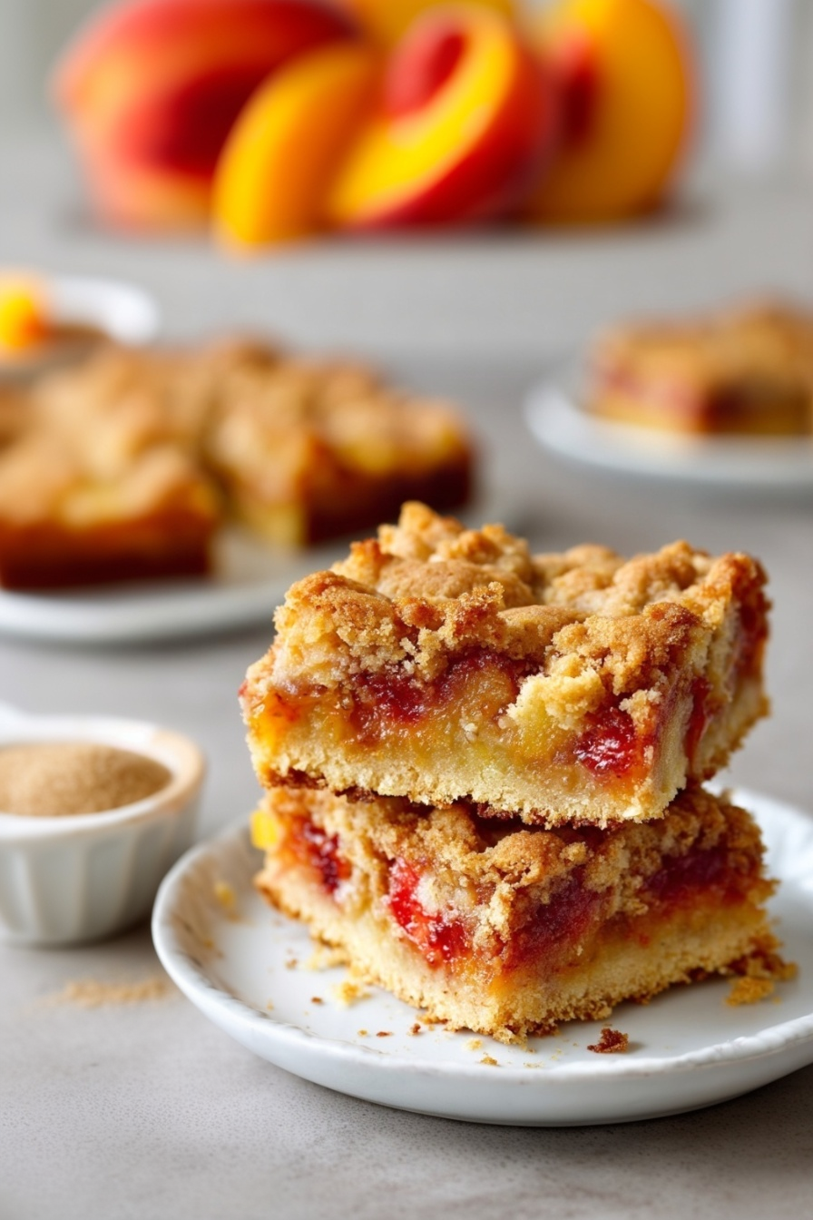 Peaches and Cream Crumble Bars