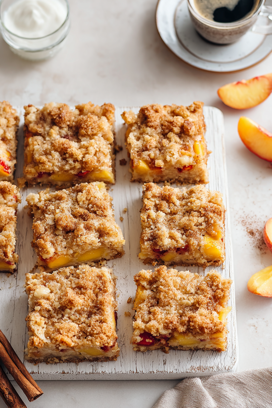 Peaches and Cream Crumble Bars
