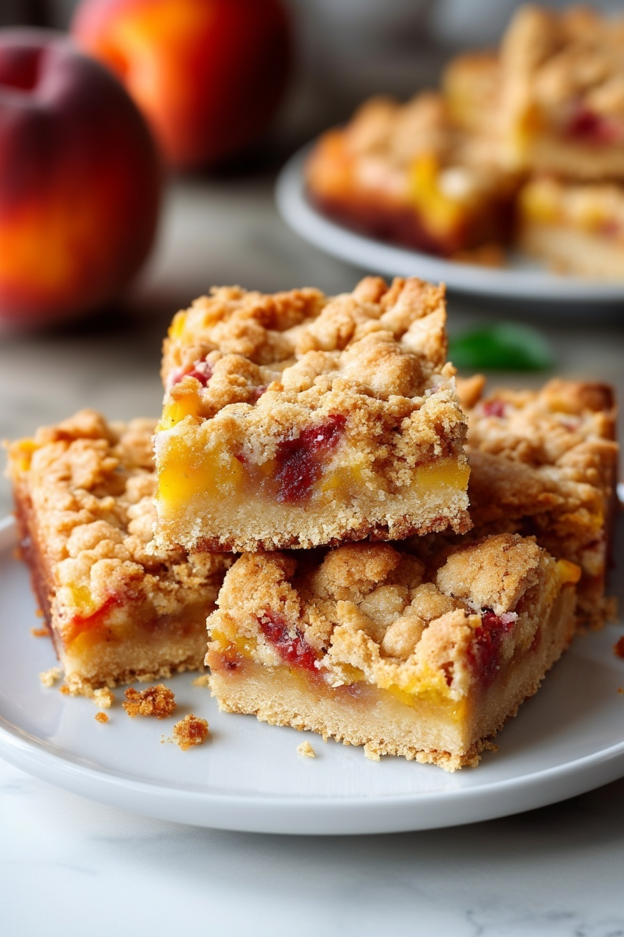 Peaches and Cream Crumble Bars