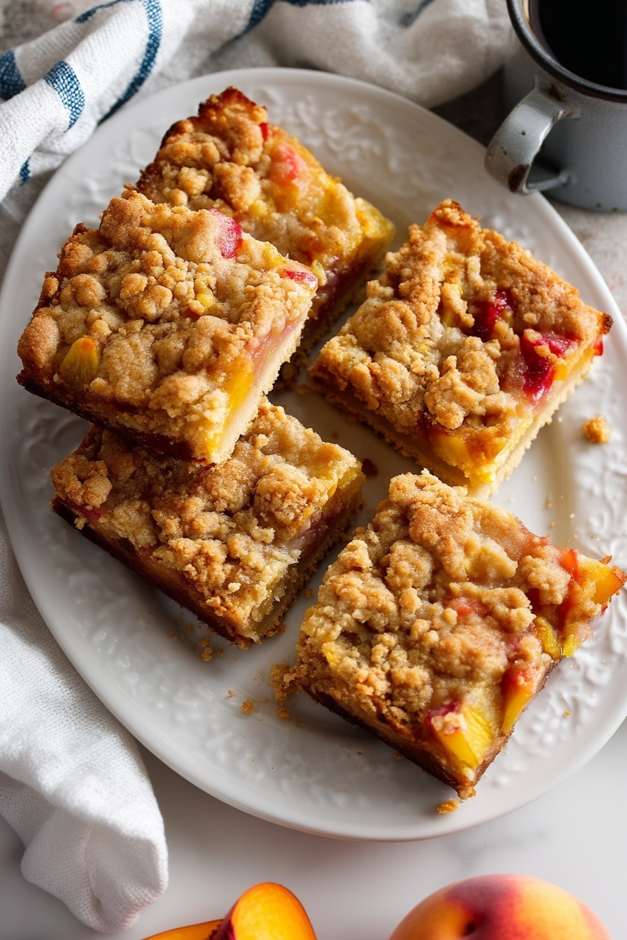 Peaches and Cream Crumble Bars