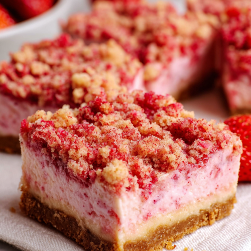 Strawberry Shortcake Cheesecake Bars