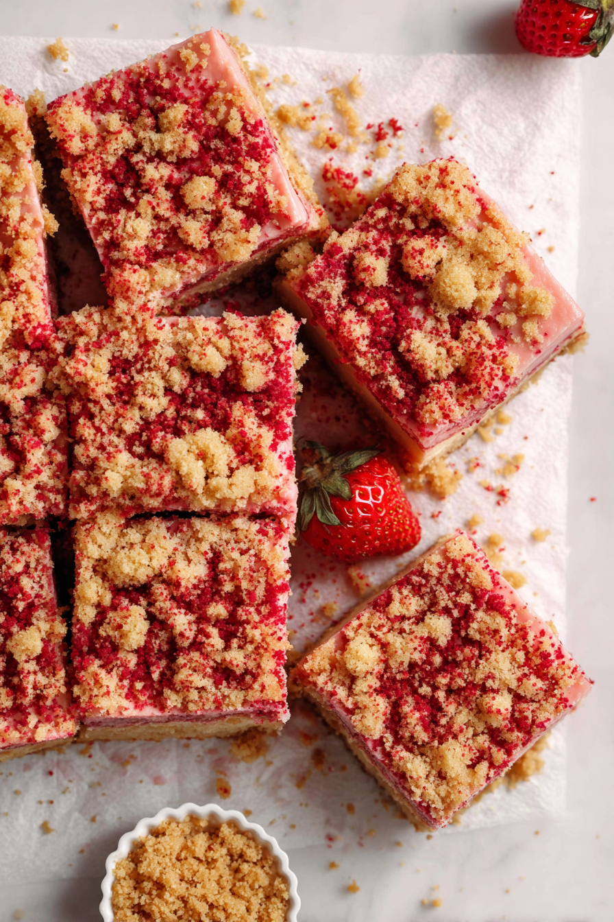 Strawberry Shortcake Cheesecake Bars