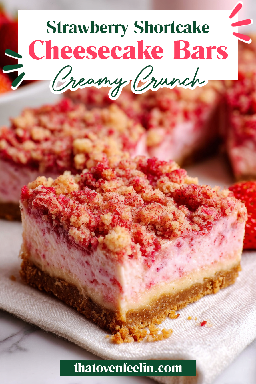 Strawberry Shortcake Cheesecake Bars