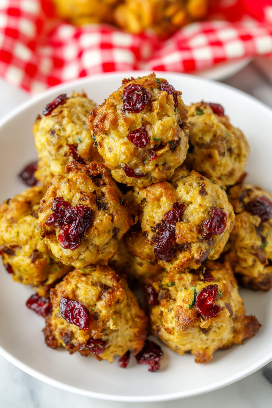 Turkey Cranberry Stuffing Balls