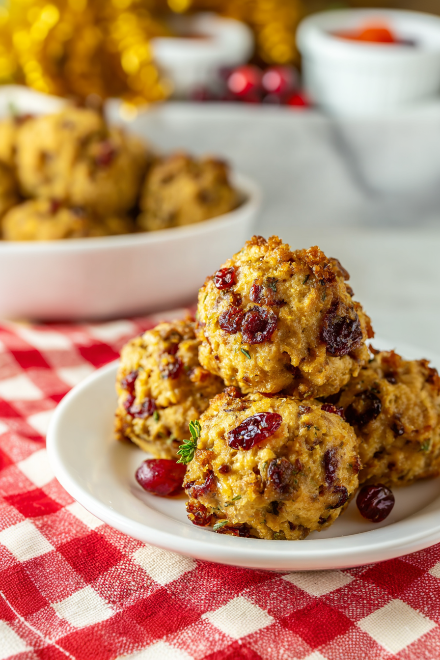 Turkey Cranberry Stuffing Balls