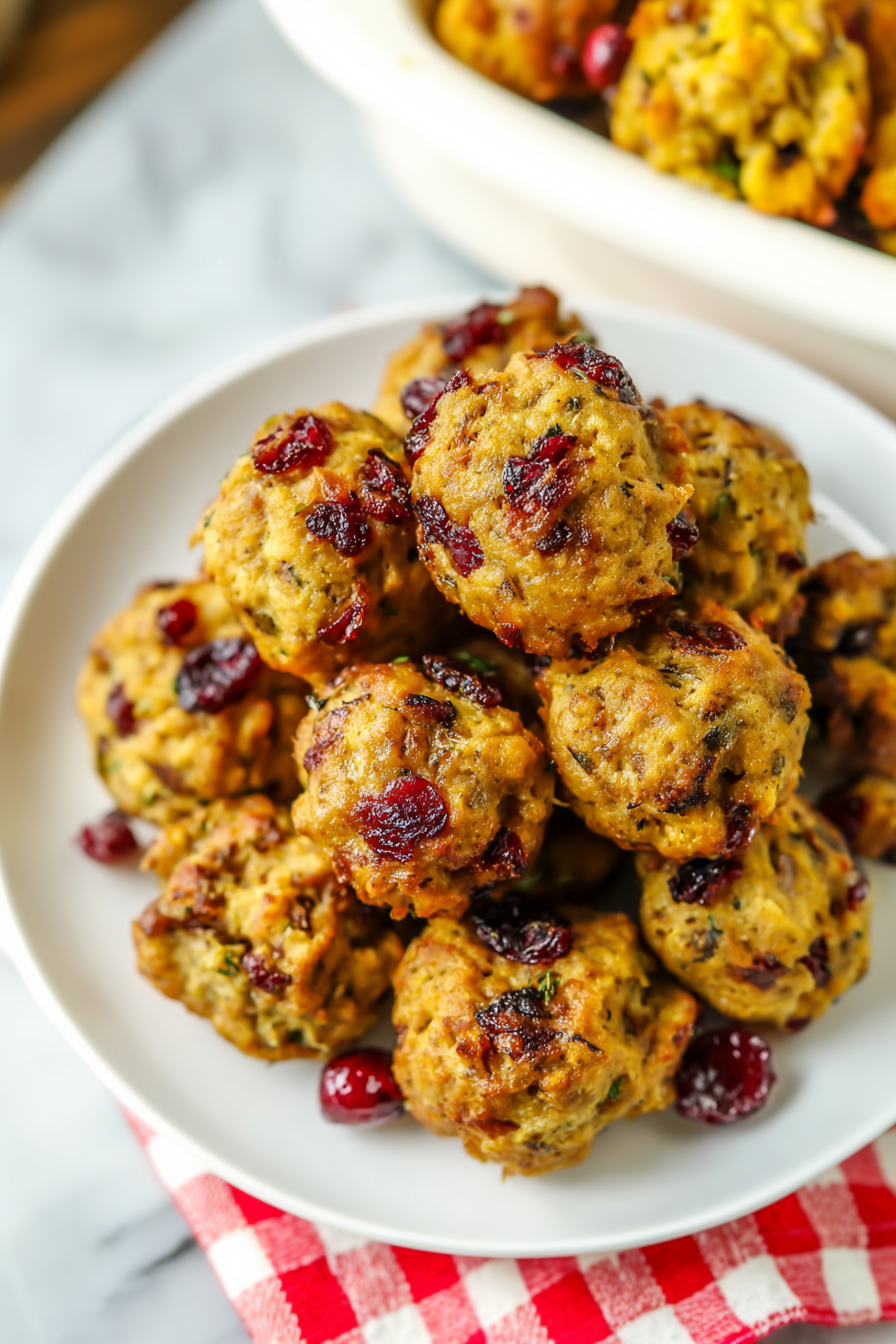 Turkey Cranberry Stuffing Balls