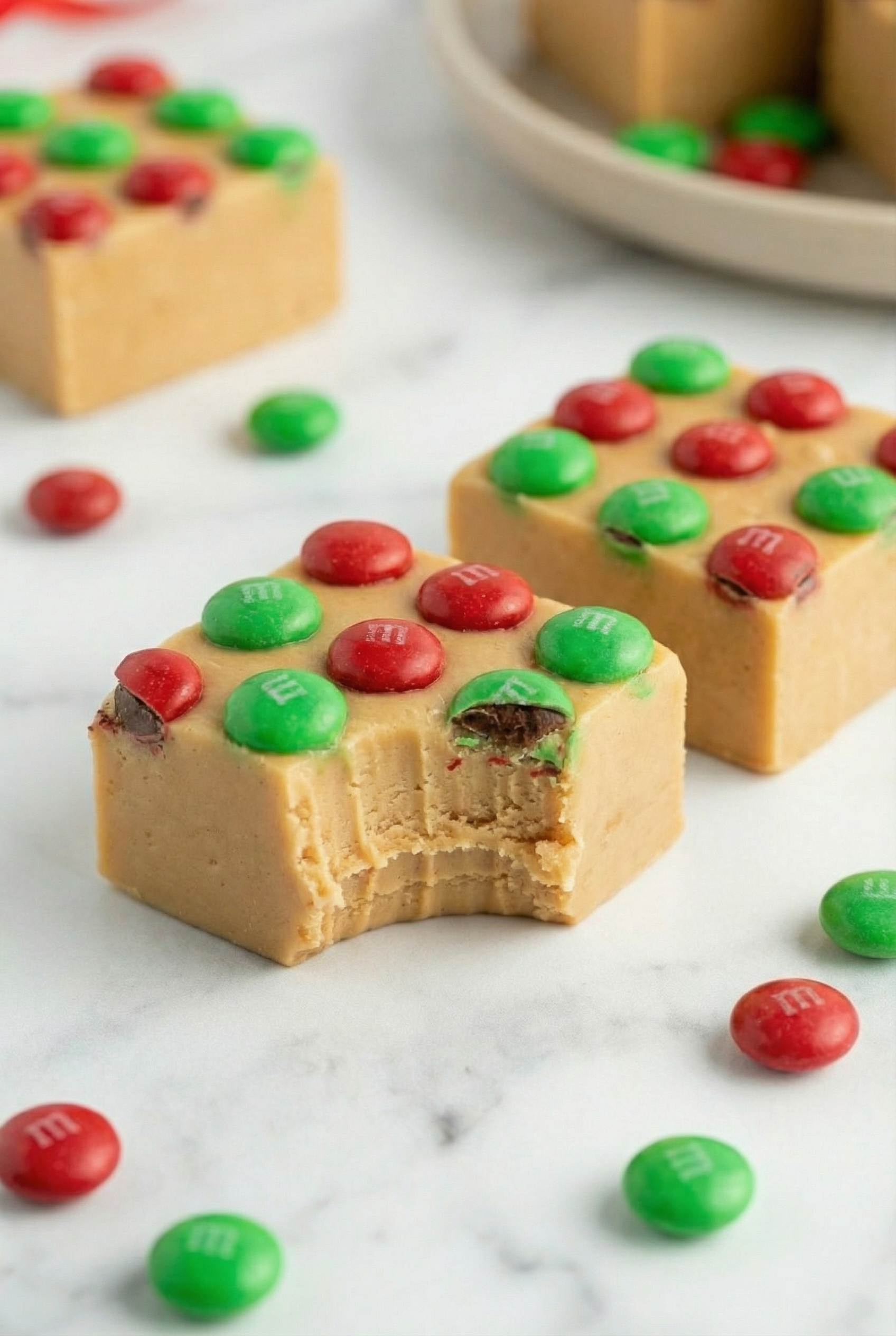Peanut Butter Fudge with M&Ms