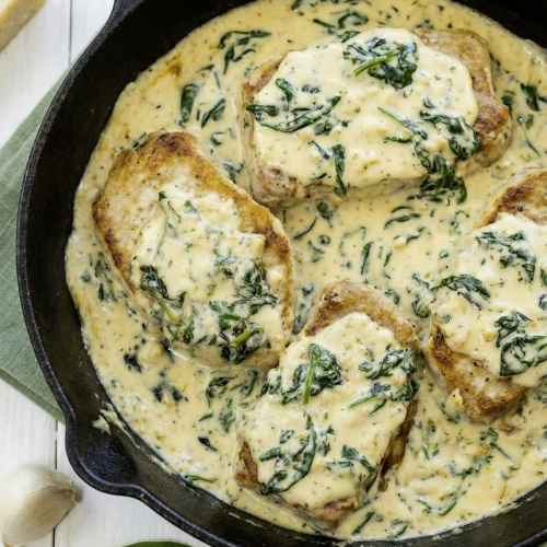 Creamy Garlic Parmesan Pork Chops