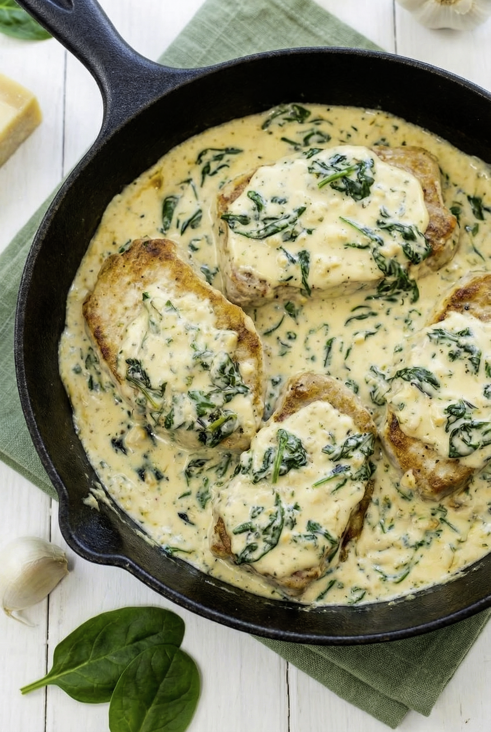 Creamy Garlic Parmesan Pork Chops