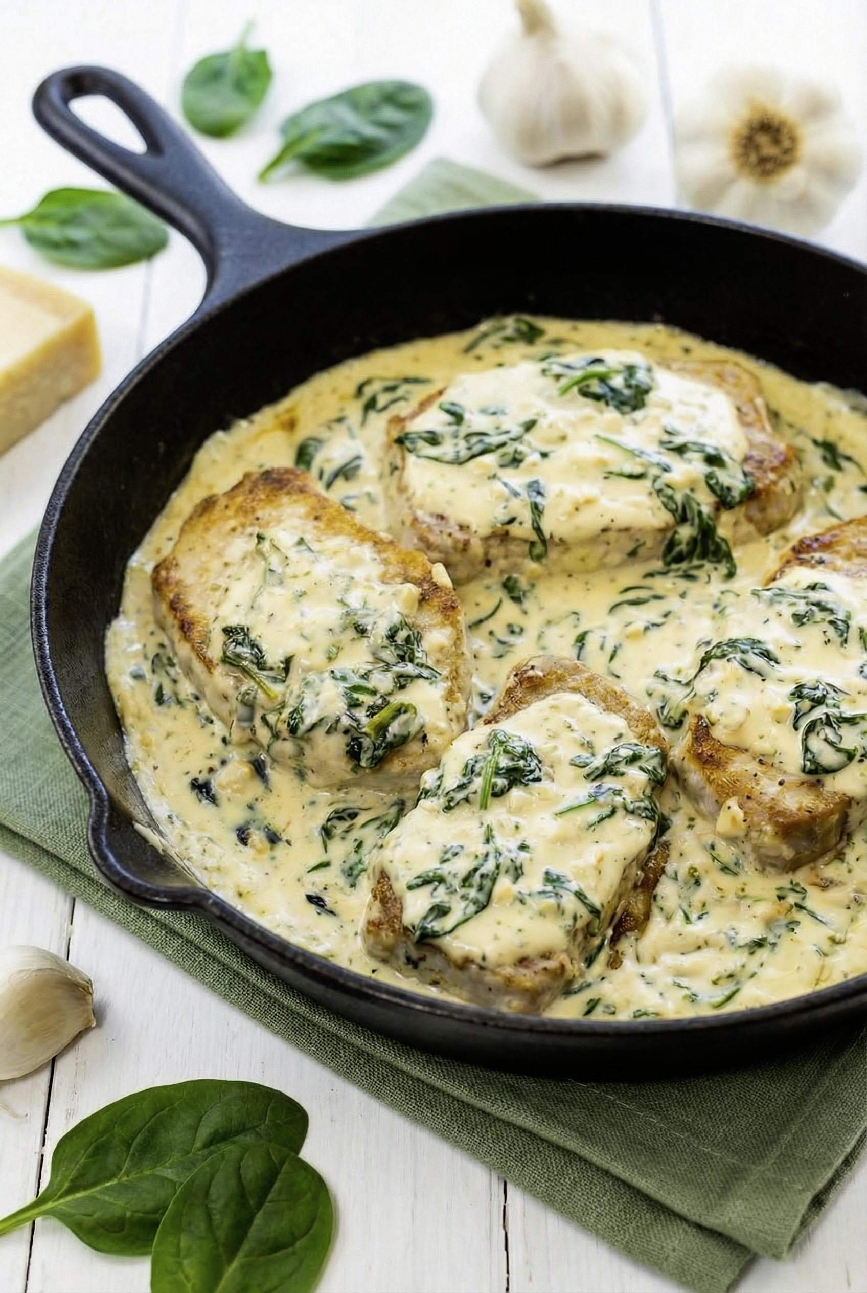 Creamy Garlic Parmesan Pork Chops