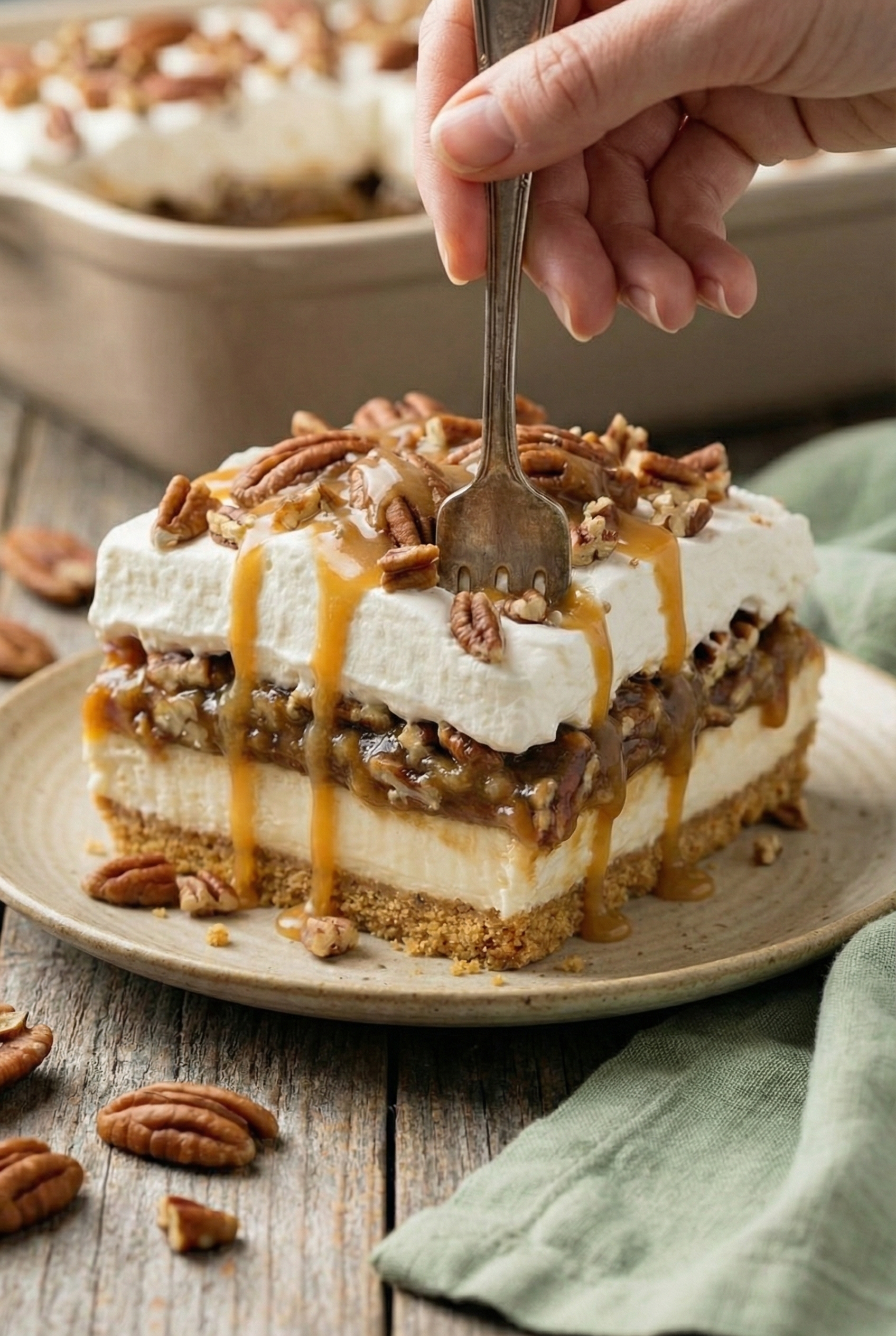 No-Bake Pecan Pie Lasagna Recipe