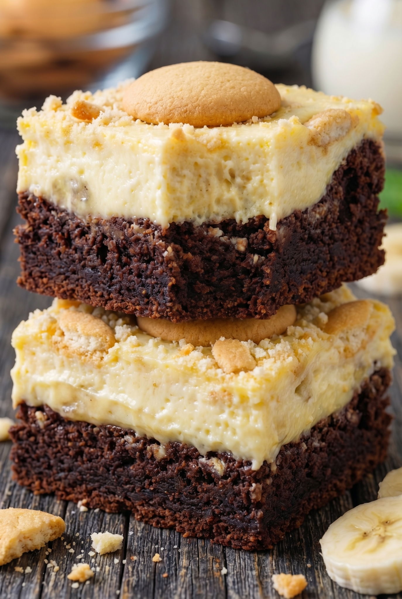 Banana Pudding Brownies - That Oven Feelin